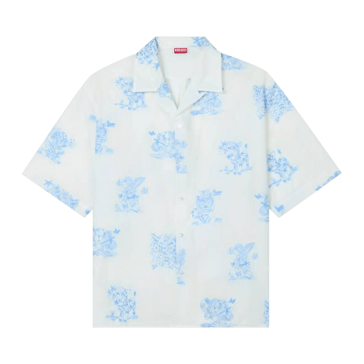 Buy Kenzo Cartoon Hawaiian Short-Sleeve Shirt 'White