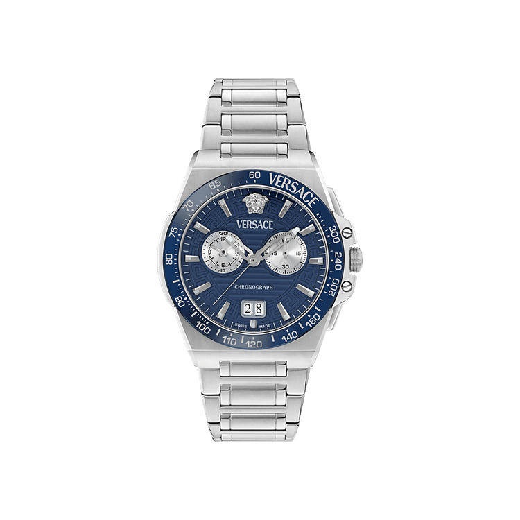 Buy Versace Greca Reaction Chronograph Watch 'Stainless Steel