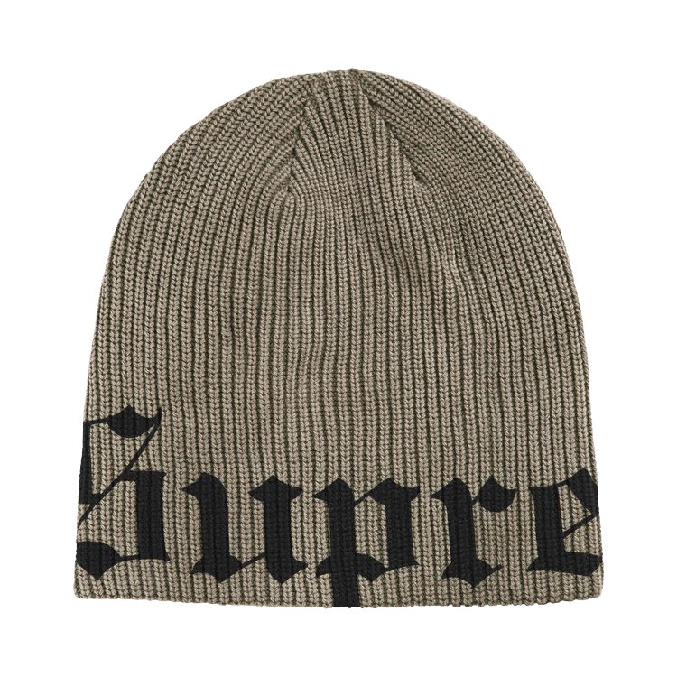 Buy Supreme Old English Printed Beanie 'Olive' - SS26BN5 OLIVE | GOAT