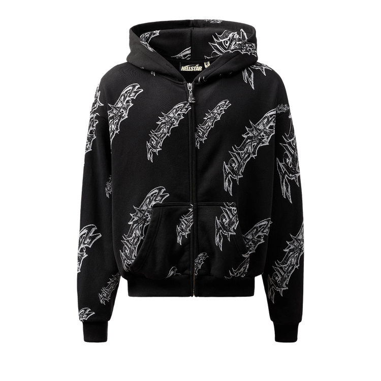 Buy Hellstar Roll Print Graffiti Zip Up Hoodie 'Black' - HSSS26ZP4