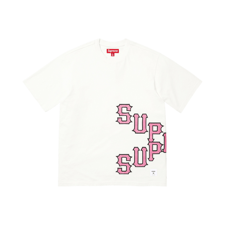 Buy Supreme Cracked Spellout Short-Sleeve Top 'Washed White