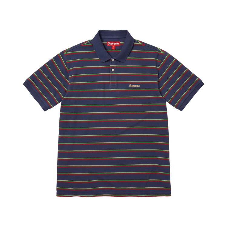 Buy Supreme Washed Stripe Polo 'Navy' - SS26KN71 NAVY | GOAT UK