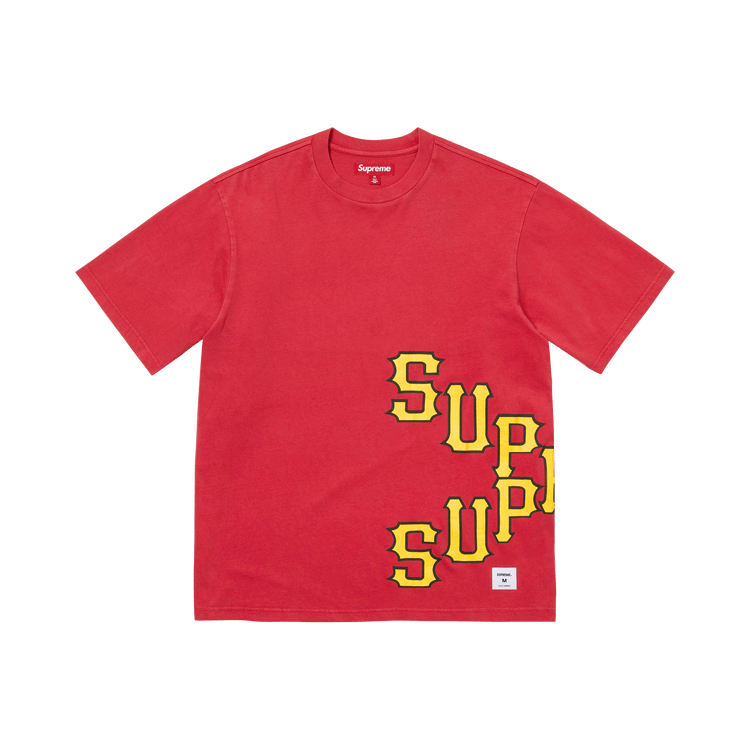 Buy Supreme Cracked Spellout Short-Sleeve Top 'Washed Red