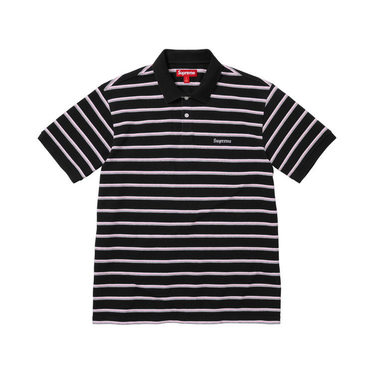 Buy Supreme Washed Stripe Polo 'Black' - SS26KN71 BLACK | GOAT
