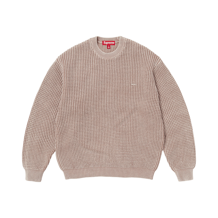 Buy Supreme Washed Small Box Waffle Sweater 'Light Brown
