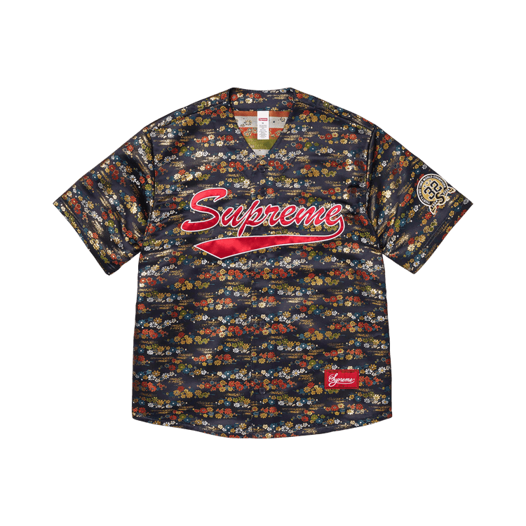 Buy Supreme Floral Jacquard Jersey 'Navy' - SS26KN42 NAVY | GOAT