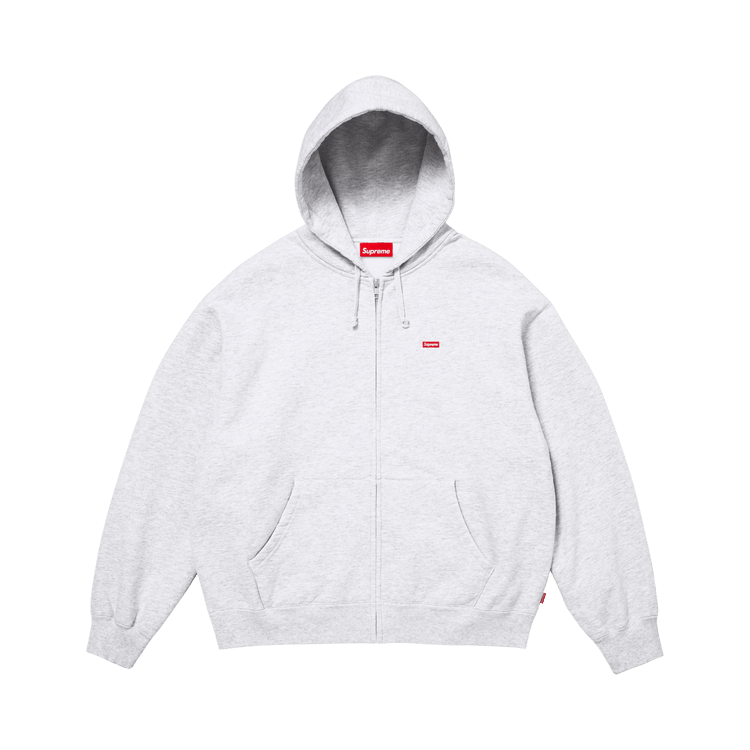 Buy Supreme Small Box Zip Up Hooded Sweatshirt 'Ash Grey