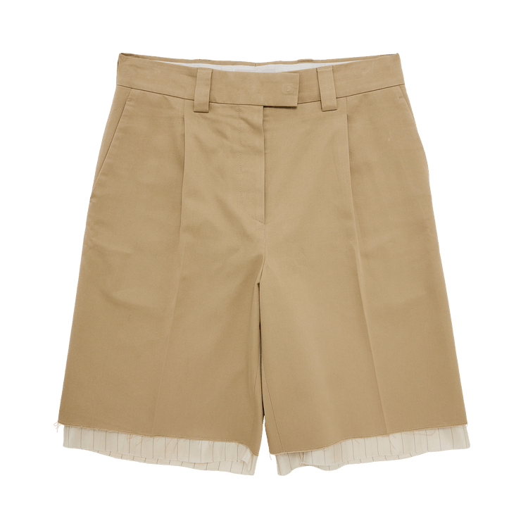 Buy Miu Miu Layered Chino Shorts 'Beige' - AMM1 2021 2310 MP1570