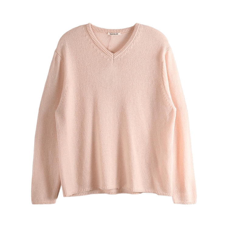 Buy Auralee Summer Cashmere Knit V-Neck Pullover 'Light Pink