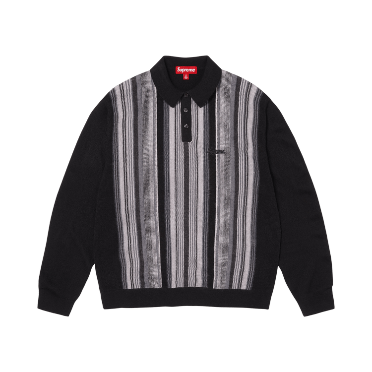 Buy Supreme Multi Stripe Polo Sweater 'Black' - SS26SK54 BLACK | GOAT