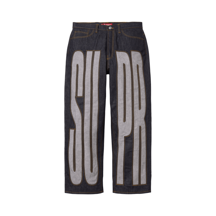 Buy Supreme Inset Spellout Baggy Jean 'Rigid Indigo' - SS26P54
