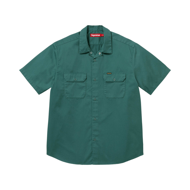 Buy Supreme Ghostface Short-Sleeve Work Shirt 'Work Green