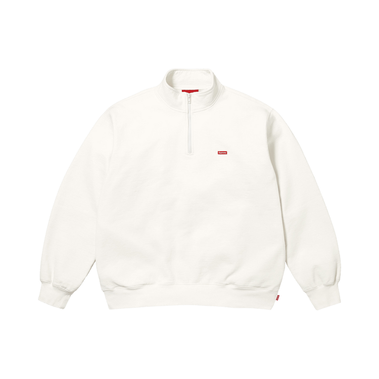 Buy Supreme Small Box Half Zip Pullover 'White' - SS26SW5 WHITE | GOAT
