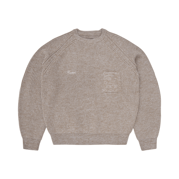 Buy Corteiz Script Pocket Knit Sweater 'Oatmeal' - CRTZ0230 421 | GOAT
