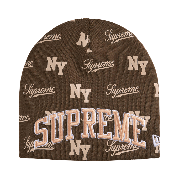 Buy Supreme New Era Monogram Beanie 'Brown' - SS26BN19 BROWN | GOAT