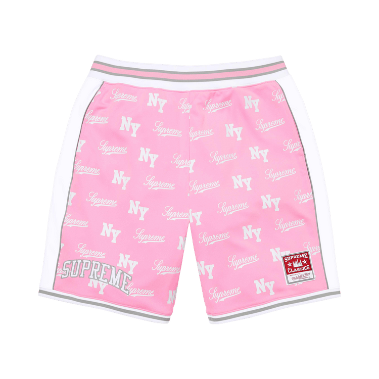 Buy Supreme x Mitchell & Ness Monogram Short 'Pink' - SS26SH6 PINK