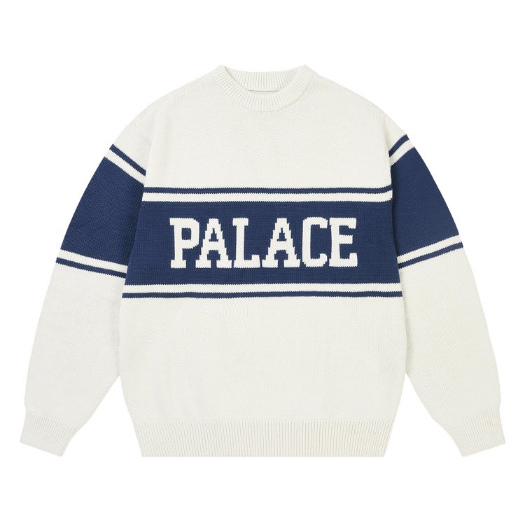 Buy Palace College Stripe Knit 'White' - P30KW046 | GOAT