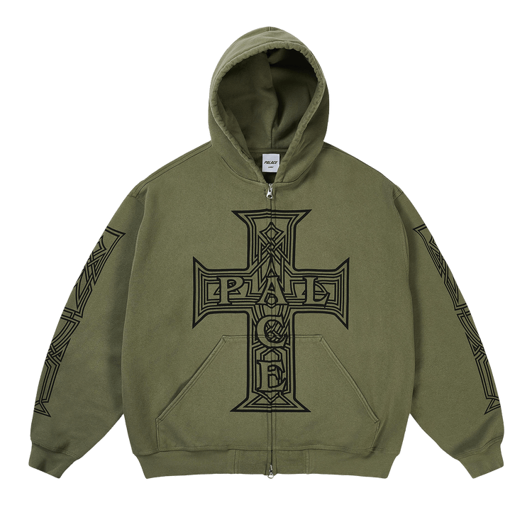 Buy Palace Y So Cross Pigment Hood 'The Deep Green' - P30CS227 | GOAT