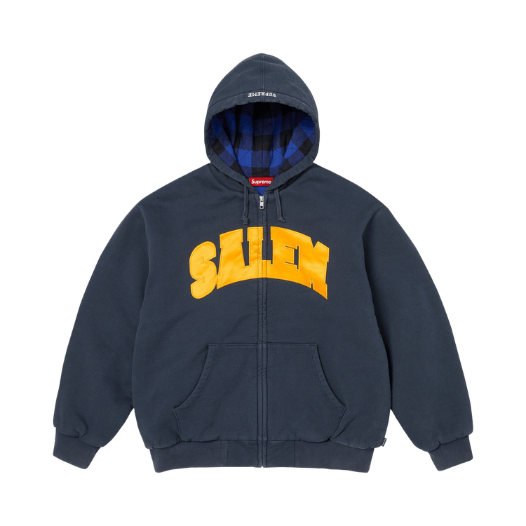 Buy Supreme x Salem Zip Up Hooded Sweatshirt 'Navy' - SS26SW57