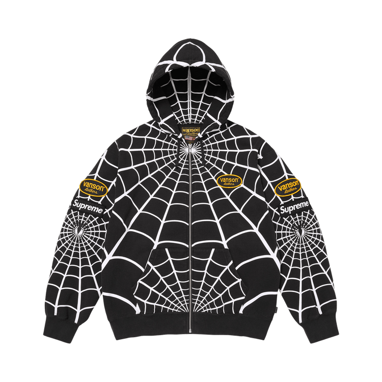 Buy Supreme x Vanson Leathers Spider-Man Zip Up Hooded Sweatshirt
