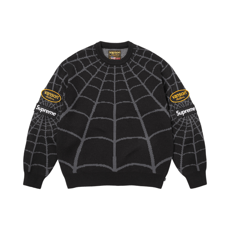 Buy Supreme x Vanson Leathers Spider-Man Sweater 'Black