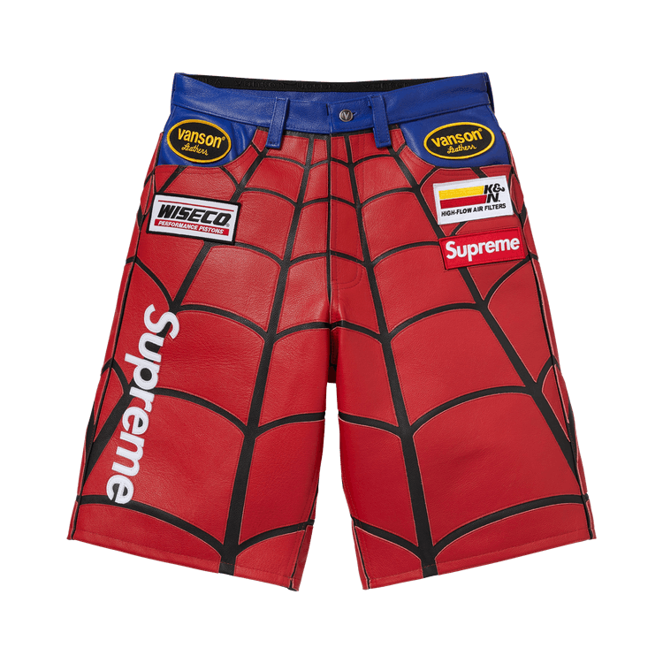 Buy Supreme x Vanson Leathers Spider-Man Short 'Red' - SS26SH31