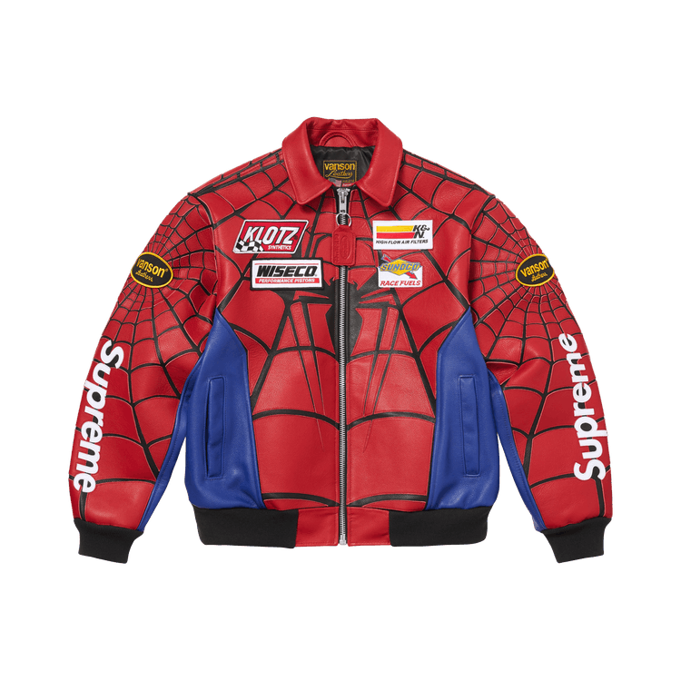 Buy Supreme x Vanson Leathers Spider-Man Jacket 'Red' - SS26J69