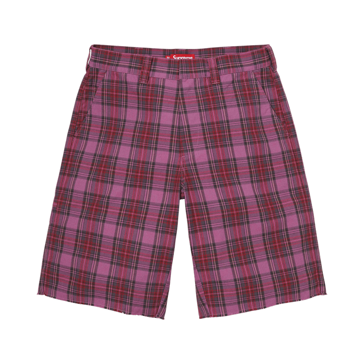 Buy Supreme Work Short 'Purple Plaid' - SS26SH19 PURPLE PLAID | GOAT