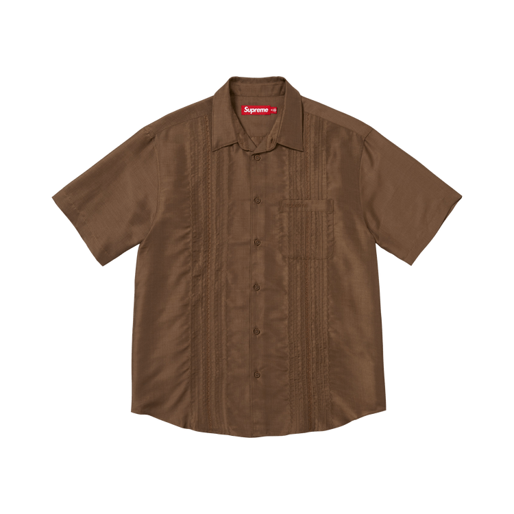 Buy Supreme Pintuck Short-Sleeve Shirt 'Brown' - SS26S9 BROWN | GOAT