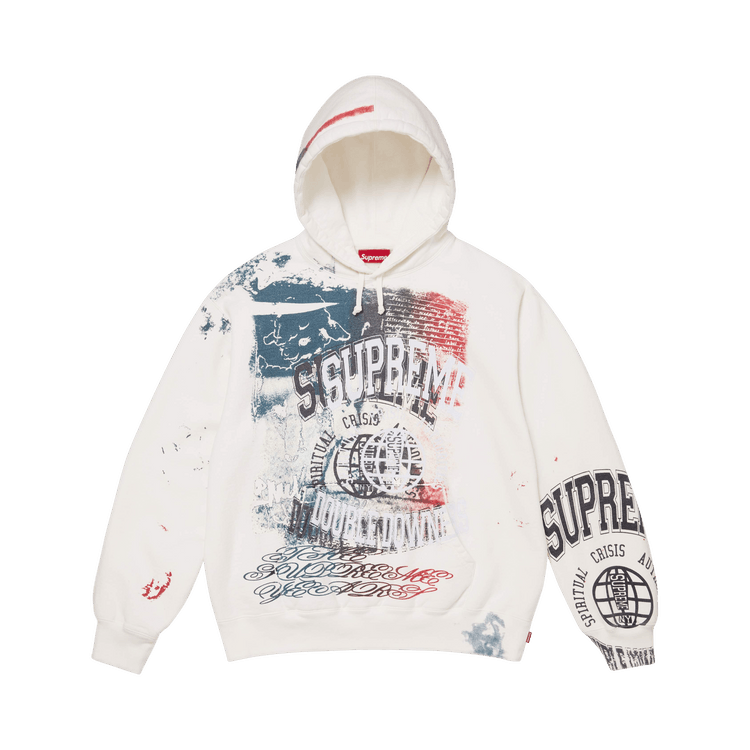 Buy Supreme Overprint Hooded Sweatshirt 'White' - SS26SW89 WHITE