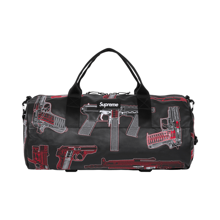 Buy Supreme Guns Embroidered Leather Duffle Bag 'Black' - SS26B31