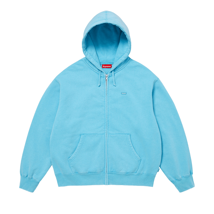 Buy Supreme Small Box Zip Up Hooded Sweatshirt 'Light Blue