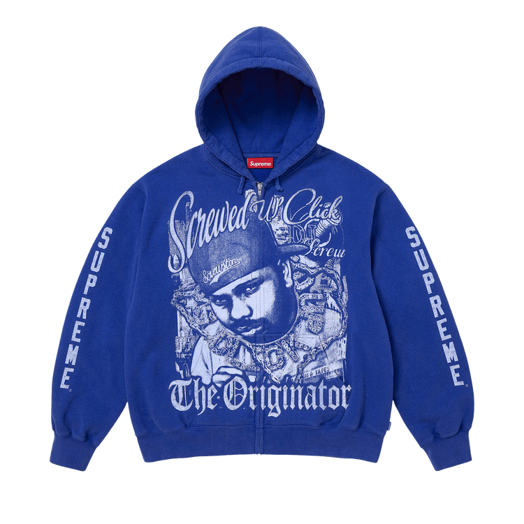 Buy Supreme x Dj Screw Zip Up Hooded Sweatshirt 'Royal' - SS26SW53