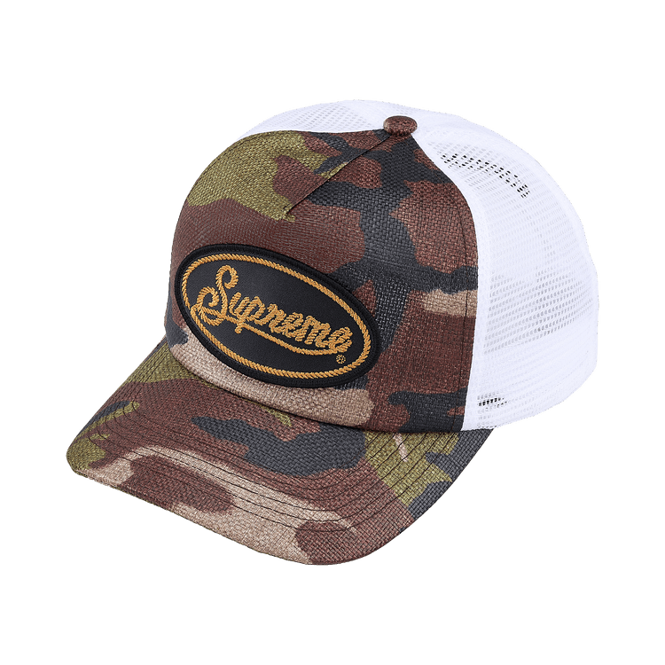Buy Supreme Raffia Mesh Back 5-Panel 'Woodland Camo' - SS26H24