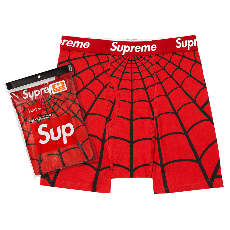 Buy Supreme x Hanes Spider-Man Boxer Briefs (2 Pack) 'Red