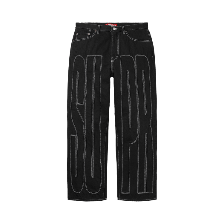 Buy Supreme Inset Spellout Baggy Jean 'Black' - SS26P54 BLACK | GOAT