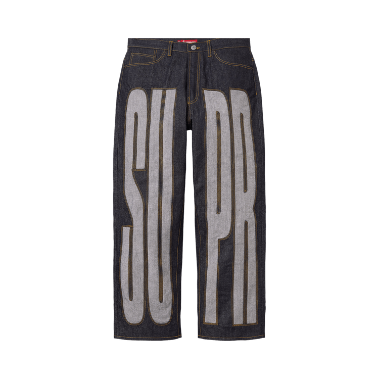 Buy Supreme Inset Spellout Baggy Jean 'Rigid Indigo' - SS26P54