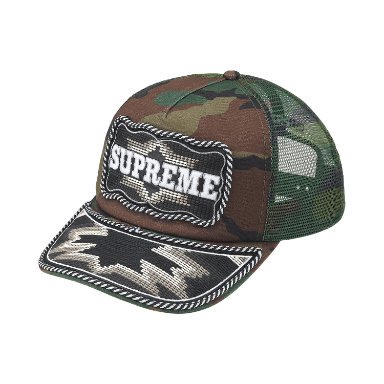 Buy Supreme Western Embroidered Mesh Back 5-Panel 'Woodland Camo