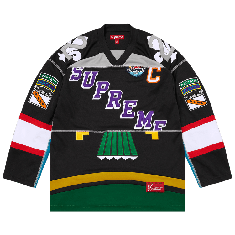 Buy Supreme Paneled Hockey Jersey 'Black' - SS26KN34 BLACK | GOAT