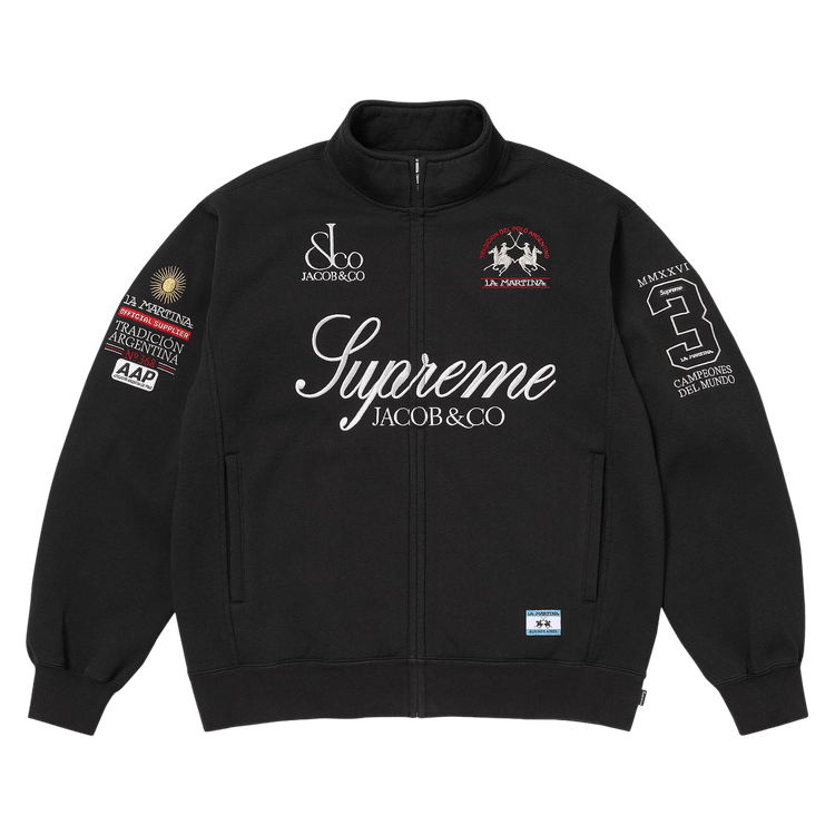 Buy Supreme x La Martina x Jacob & Co Zip Up Sweatshirt 'Black