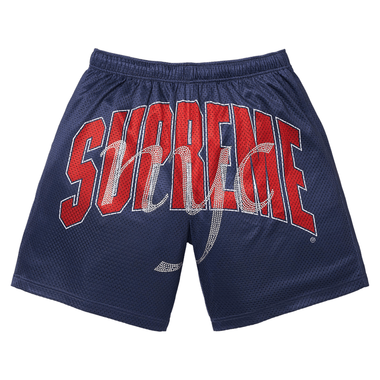 Buy Supreme Rhinestone Mesh Short 'Navy' - SS26SH48 NAVY | GOAT