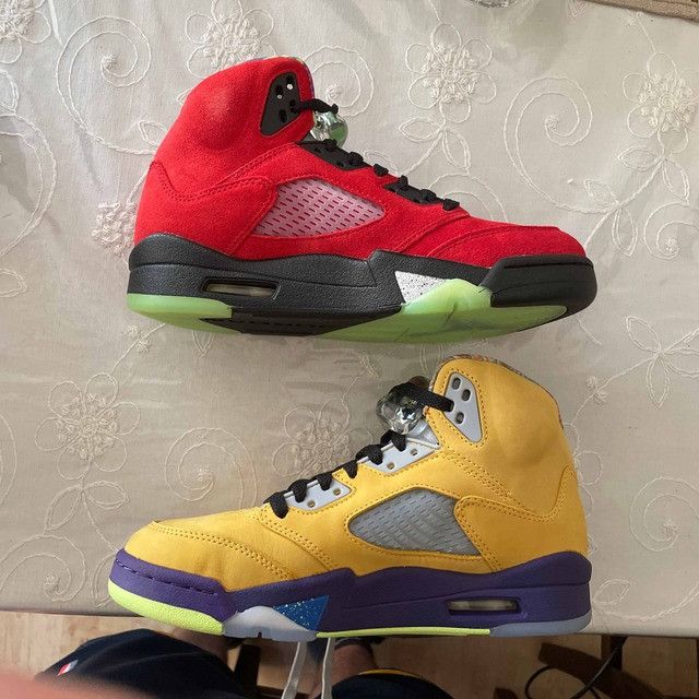 jordans 5s red and yellow