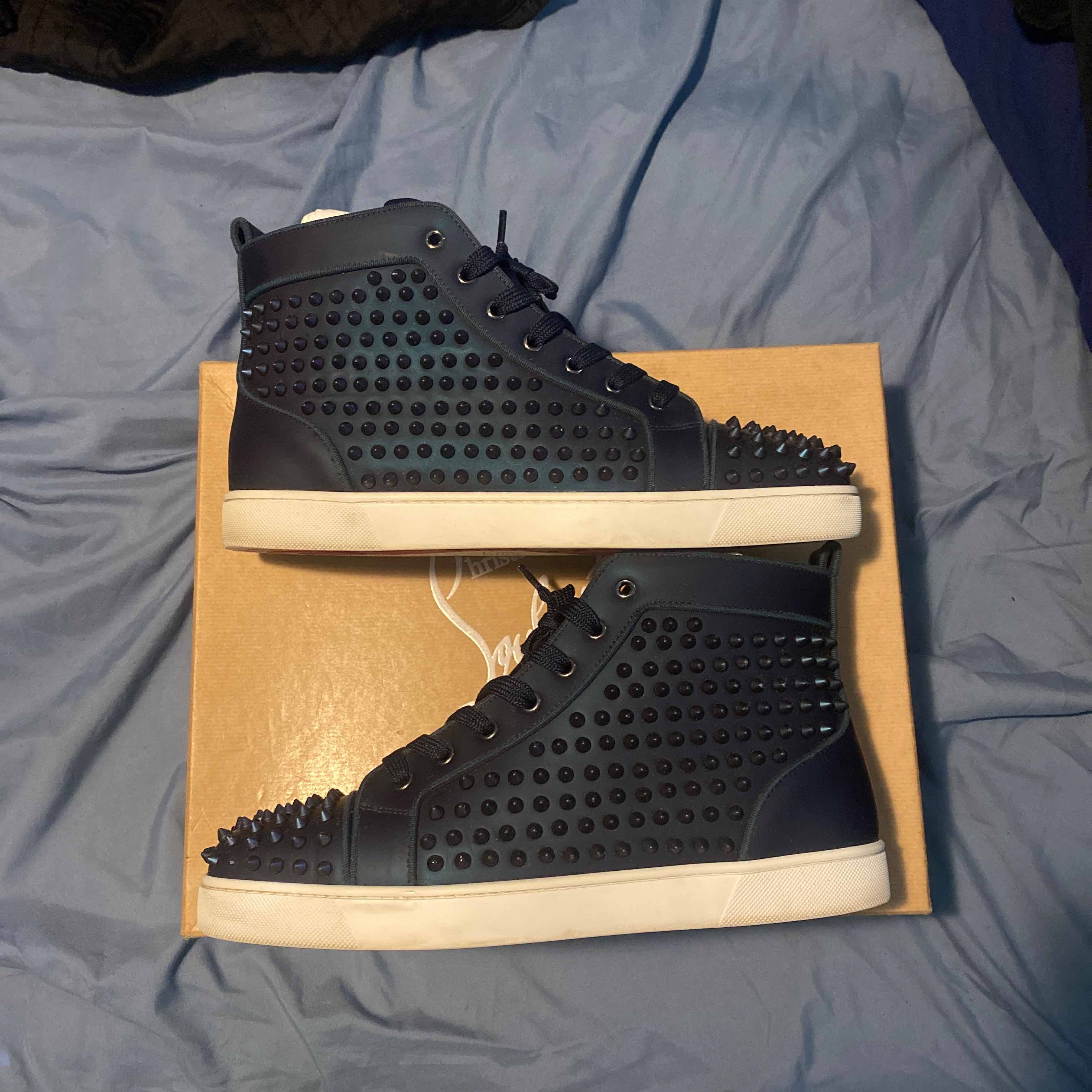 Buy Christian Louboutin Louis Flat Calf Spikes Shoes: New