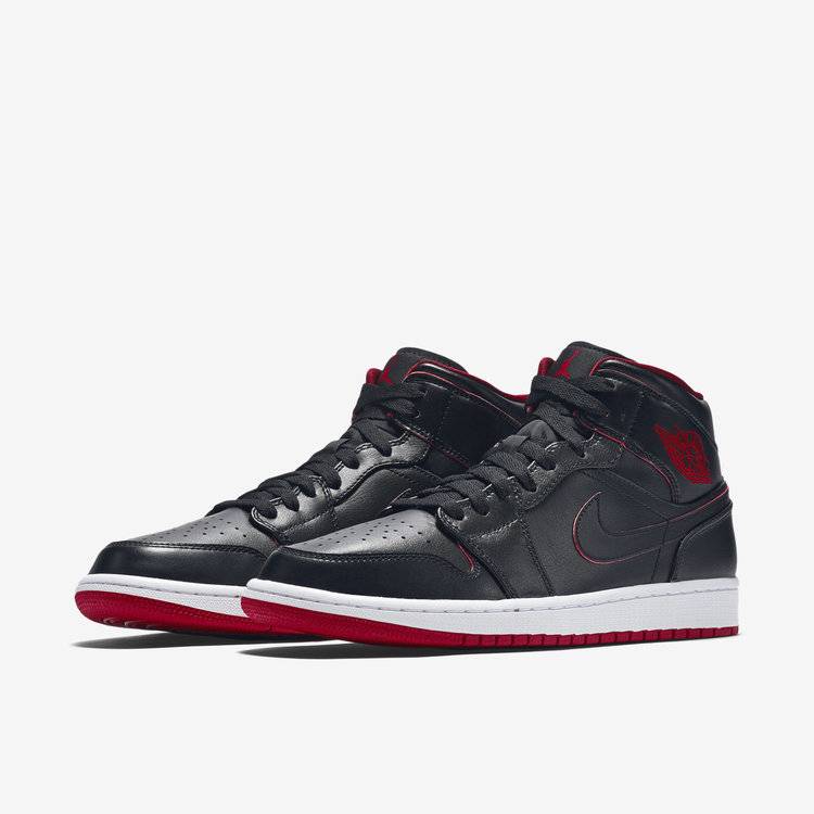 entre Cesta si Buy Air Jordan 1 Mid 'Black Red' - 554724 028 - Black | GOAT