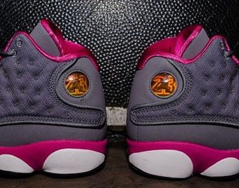 Pink and outlet gray jordan 13