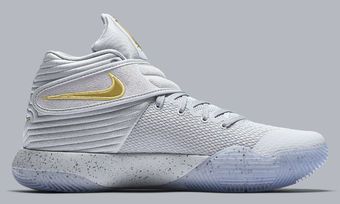 Kyrie shoes grey top and gold