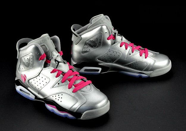 Pre-owned Air Jordan 6 Retro Gg 'valentines Day' In Silver