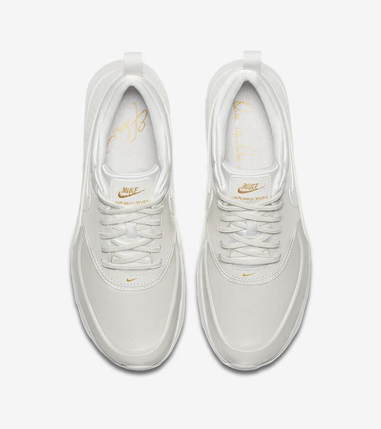 Nike white  and  gold air max thea trainers best sale