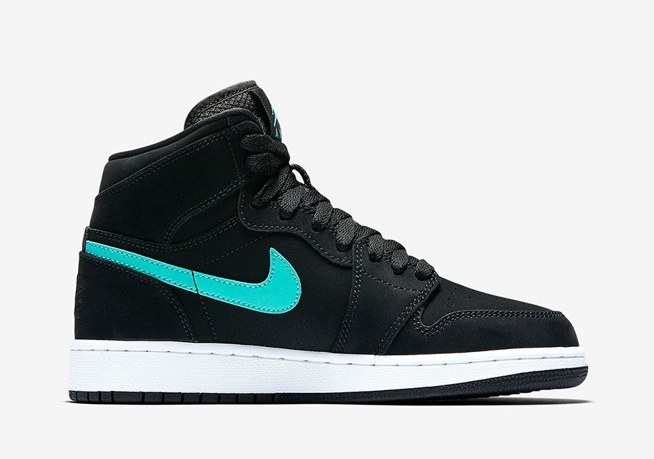 Pre-owned Air Jordan 1 Retro High Bg 'hyper Jade' In Black