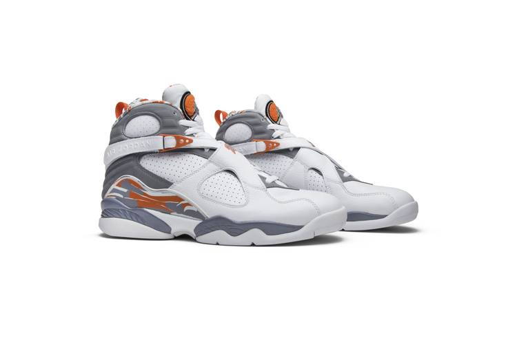 orange white and grey jordan 8